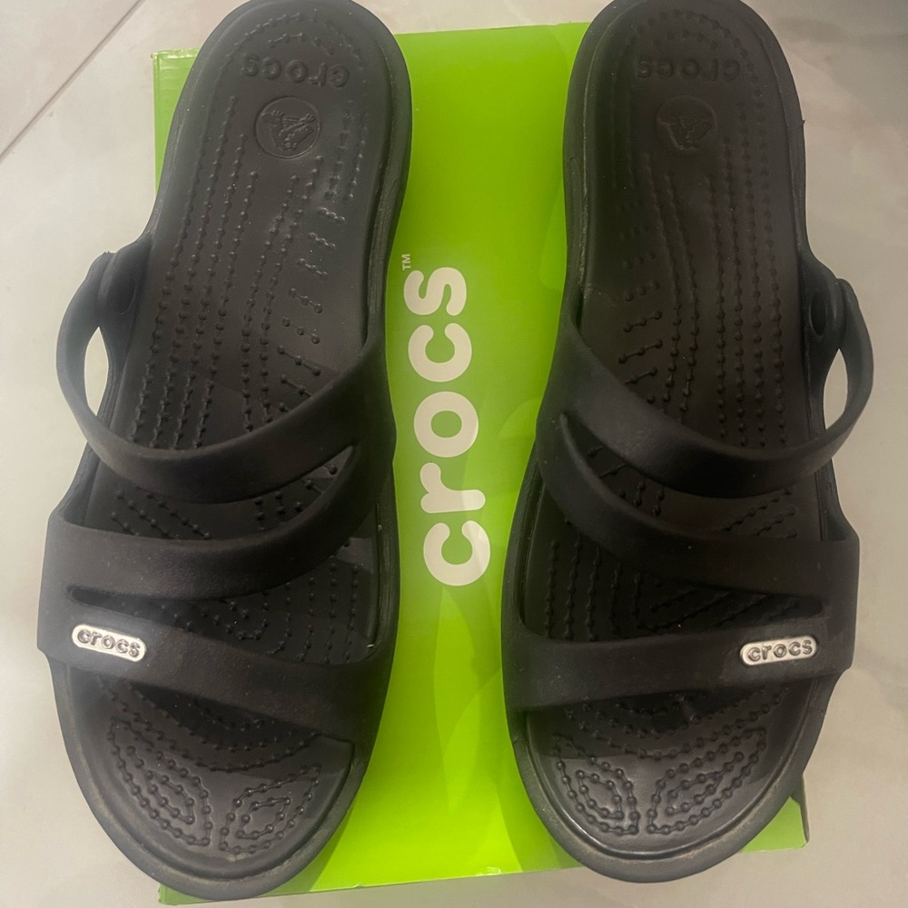 CROCS Patricia Black Slide Sandals